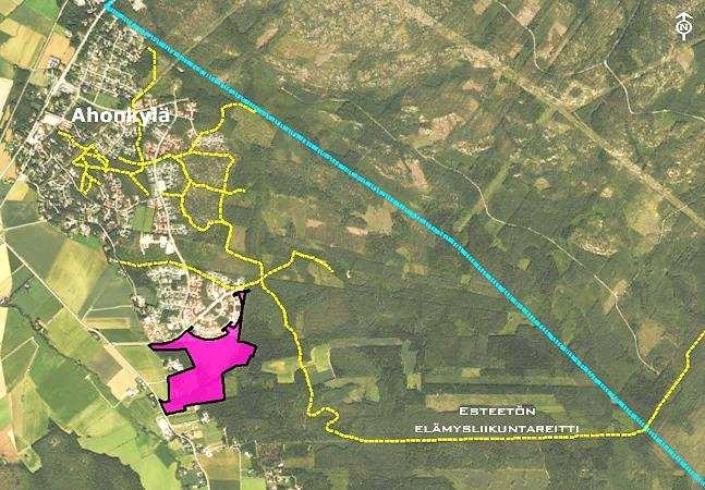 3.3.2 Virkistys Ahonkylässä on erinomaiset ulkoilumahdollisuudet; monipuoliset ulkoilumaastot ja -reitit sekä asuntoalueiden sisälle jätetyt pienpuistot leikkikenttineen.