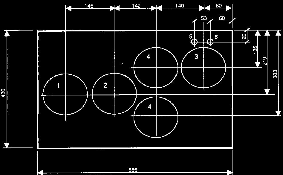 8 10. KANAVIEN ASENNUS Kanavaliitännät ovat koneen päällä 5 kpl ø 125