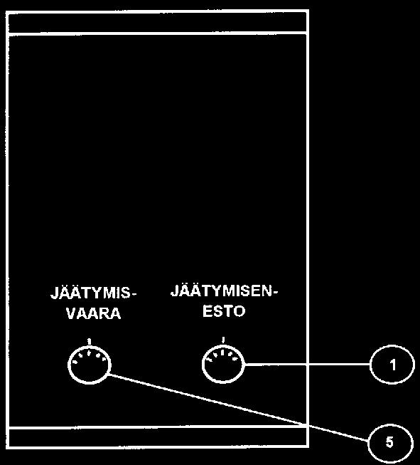 1 JÄÄTYMISENESTOTERMOSTAATTI Parmair Ex kt koneissa on jäätymisenestotermostaatti (1), joka on tehtaalla aseteltu + 5 C:een.