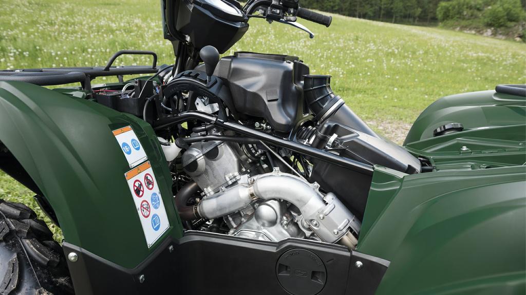 MK II 686cc SOHC nelitahtimoottori Ultramatic automaattivaihteisto Yamahan hyöty-atv-malliston lippulaivan Toimintavarma ja kestävä Ultramatic - voimanlähteenä on tehokas ja automaattivaihteisto