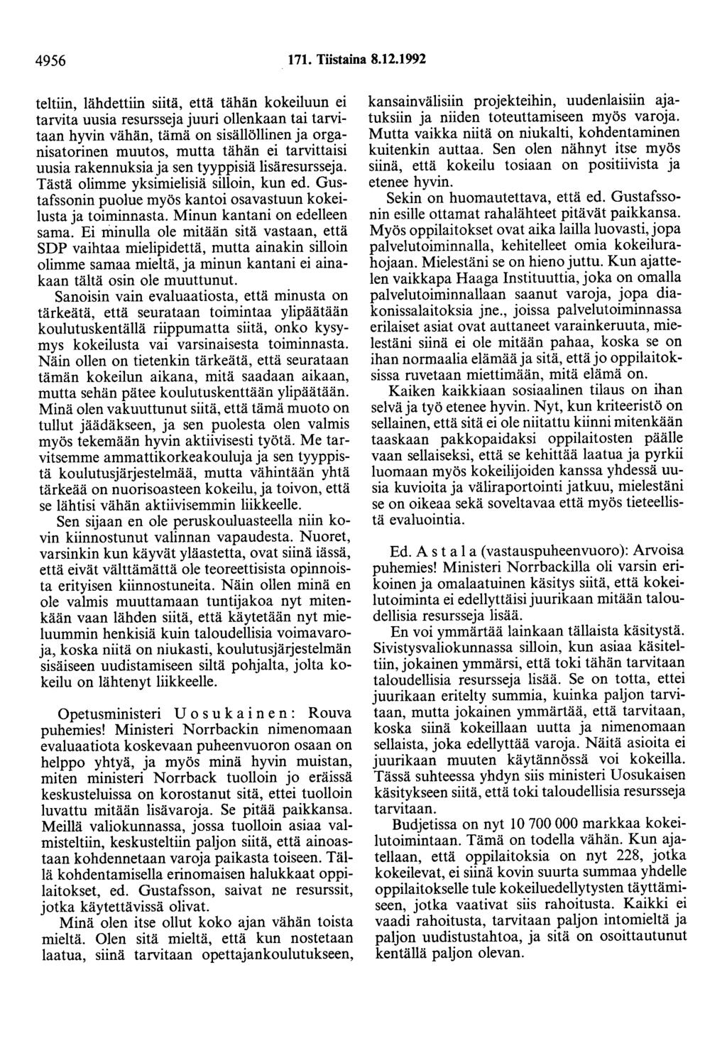 4956 171. Tiistaina 8.12.
