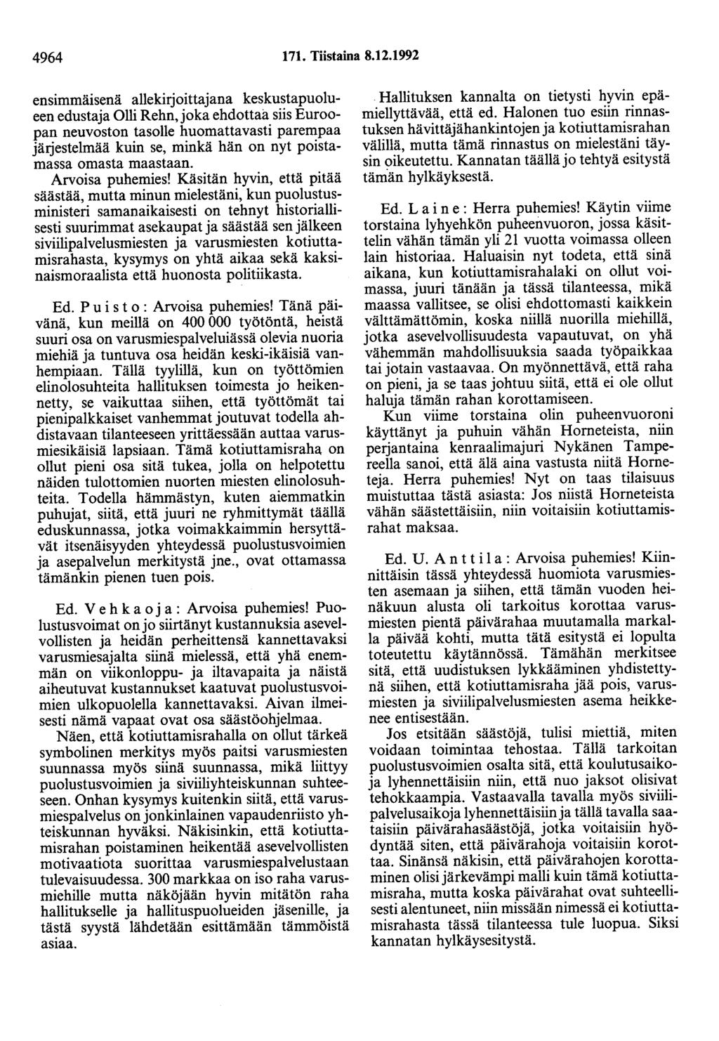 4964 171. Tiistaina 8.12.