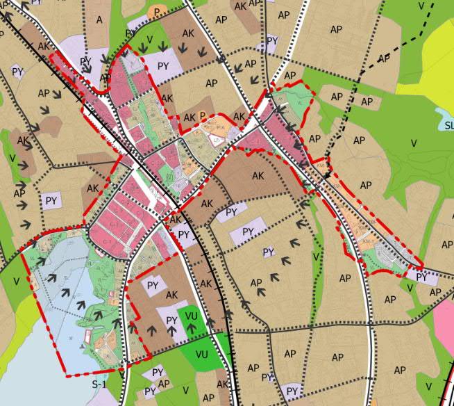 KESKUSTAN ALUEEN KAAVARATKAISUT Keskustan osayleiskaava 2030 ratkaisu pysyy voimassa Esitetään YK2040 kaavaratkaisua tukevia ja selventäviä viiva ja