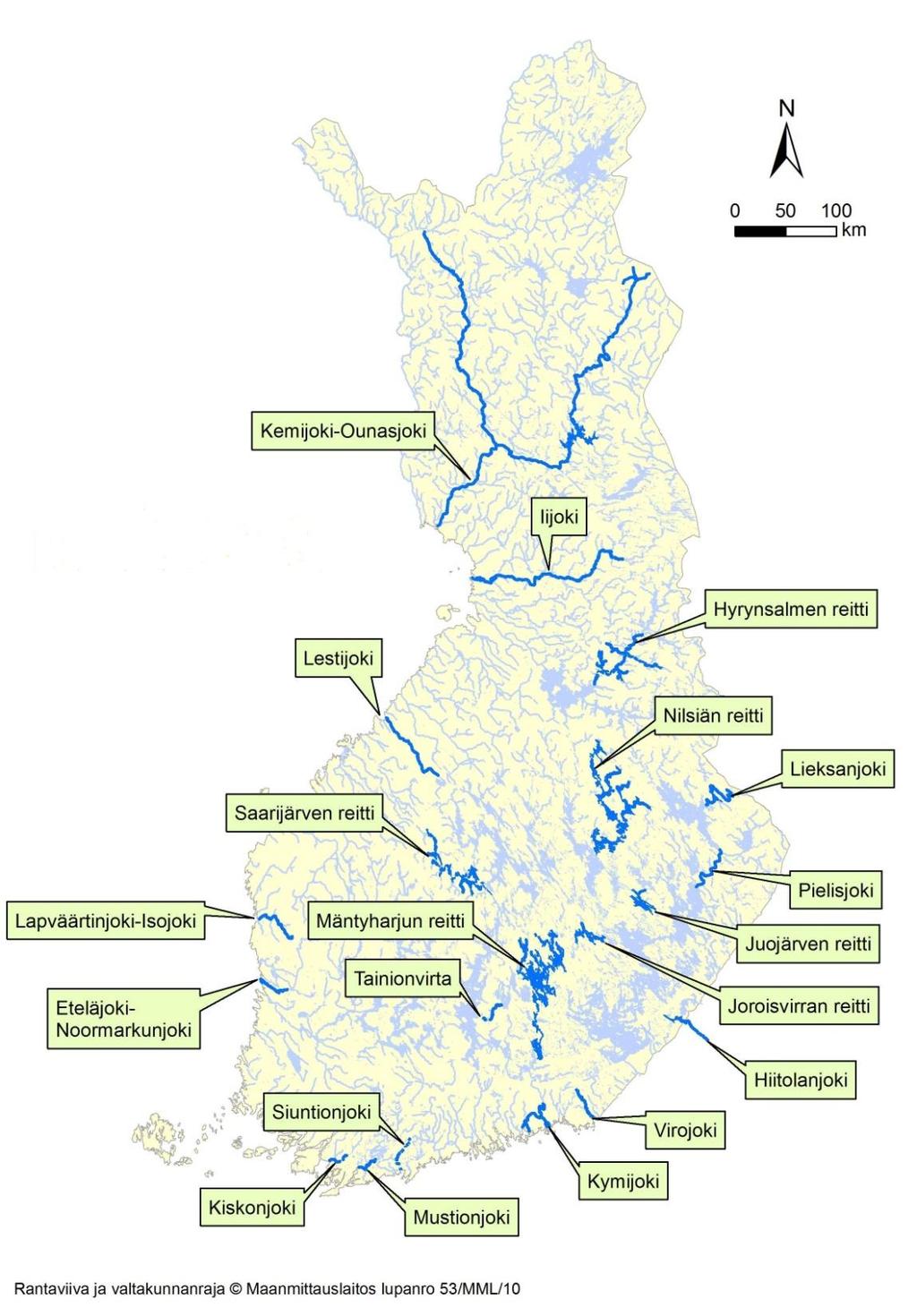 KALATIESTRATEGIAN TOTEUTUMINEN Kalatiestrategian kärkikohteiden osalta tarkasteltuna 12/2018 Kalatie rakennettu: - Eteläjoki-Noormarkunjoen Makkarakoski, Mäntyharjun reitin Kissakoski, Kemijoki