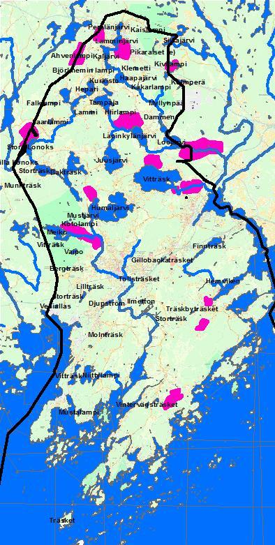 2. Jätevesihuollon tilanne Herkät alueet 1. 100 m vesilain vesistöstä tai merestä (siniset kartalla) 2.