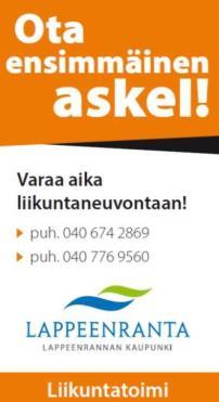 LIIKUNTANEUVONTAA SENIOIREILLE Liikuntaneuvonta on maksuton palvelu, joka on tarkoitettu vähän liikkuville tai liikkumattomille kuntalaisille. Liikuntaneuvontaa toteuttaa kuntien liikuntatoimi.