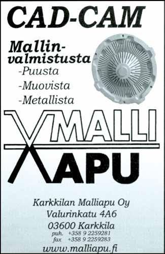 Isot ja pienet valumallit puusta ja muovista