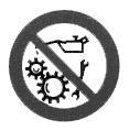 B Kieltää laitteen toimintaan puuttumisen (mukaan lukien voiteleminen ja puhdistaminen) liikkuvien osien läheisyydessä; merkin yhteydessä on yleensä selitys: DO NOT REPAIR OR REGULATE