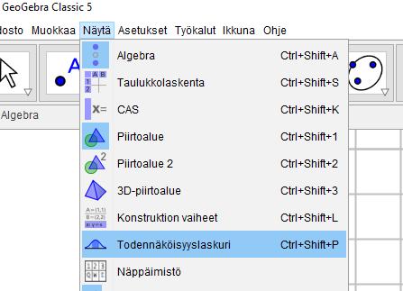 Tutustu mitä muita jakaumia sieltä löytyy käytä alasvetovalikkoa. Tutustu myös vastaaviin kertymäfunktioihin.