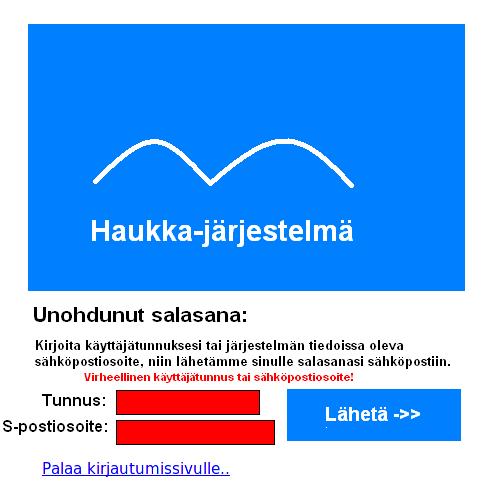 Tunnus oli oikea ja käyttäjän