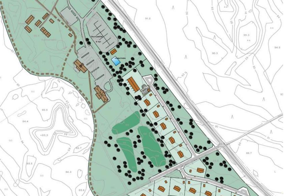 matkailua palvelevien rakennusten rakennuspaikka (RM-4). Lisäksi muutosalueelle sijoittuu pieni caravan-alue sekä maauimala.
