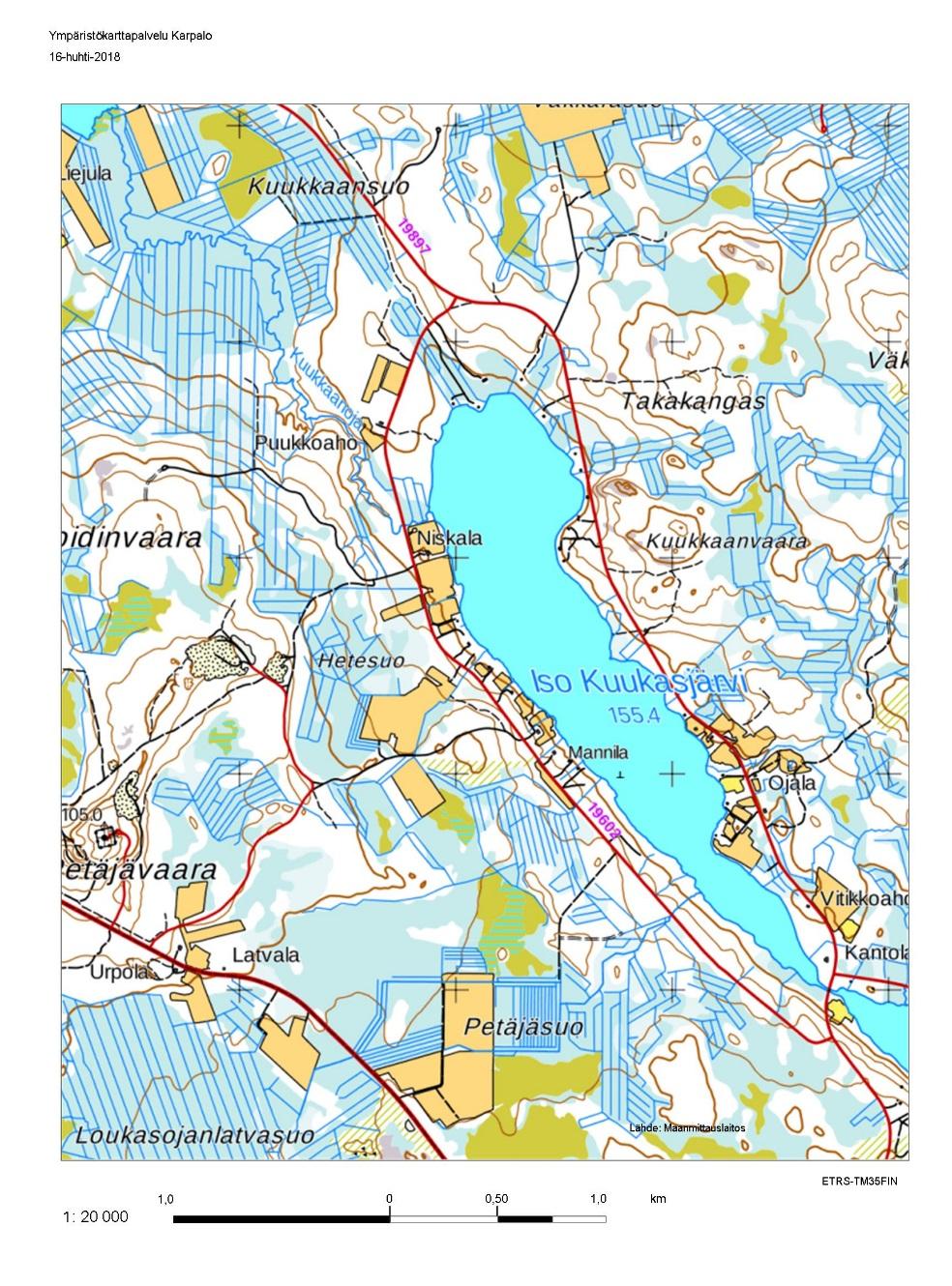 Iso Kuukasjärvi sijaitsee Kuukkaanojan vesistöalueella (61.477), joka laskee Kuusijärveen. Vesistöalueen pinta-ala on 30 km 2 ja järvisyys 6,4 %.