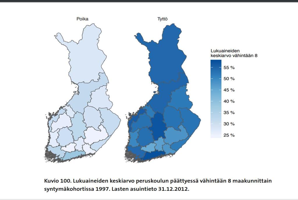 TOP11 Keskiarvo alle yhteishaussa TYTTÖJEN JA POIKIEN EROT KESKI- ARVOISSA KESKI-