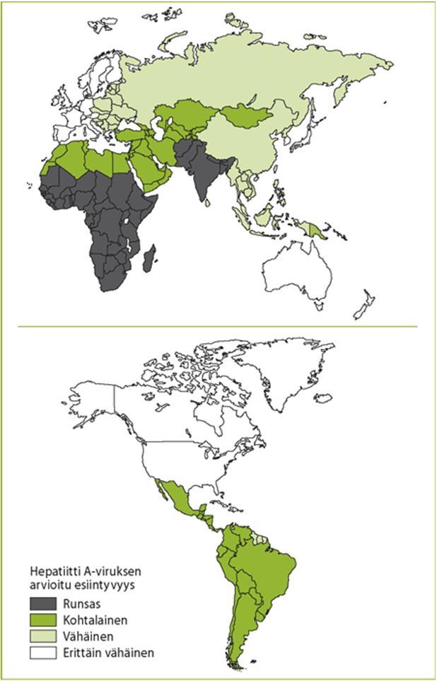 Mitä rokotuksia tarvitsen? A- ja B-hepatiitin esiintyvyys A+B-HEPATIITTIROKOTE v Hyvä perusrokote kaikille matkailijoille!
