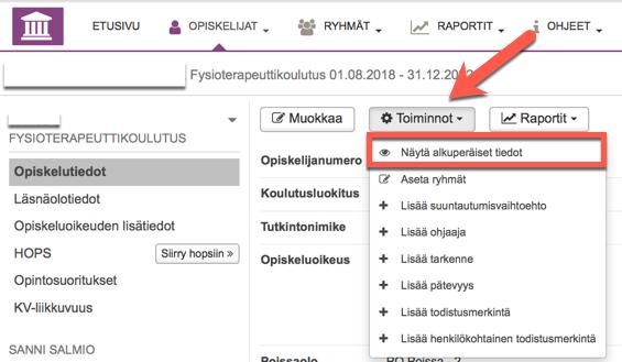 Opintopolku.fi:n kautta opiskelupaikkaa hakeneiden ja paikan vastaanottaneiden uusien opiskeljoiden opiskeluoikeuksien tiedot tuodaan OILI-rajapintaa pitkin suoraan kansallisesta OILI-palvelusta.