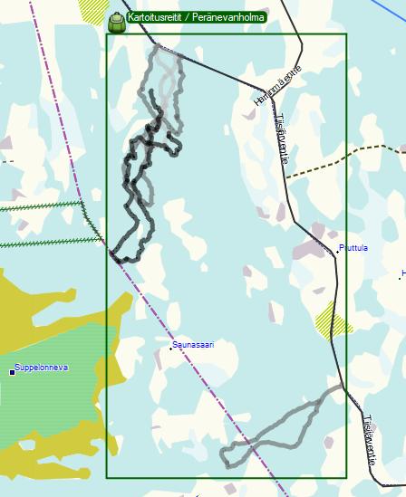 Kartoituskohteet ja -menetelmät Kartoituskohde on Peränevanholman ennallistamistoimenpidealue Suppelonnevan itäpuolella. Perhoslajistoa kartoitettiin 17.