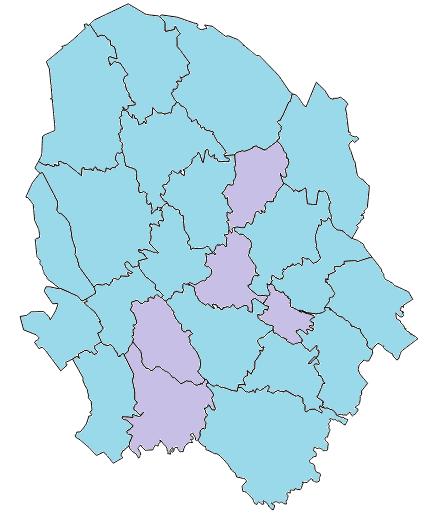 PS1 2,8 KS-PS 2,8 2,5 2,9 3,1 3,4 2,7 3,5 2,7 3,0 3,9 3,8 Pohjois-Savon hirvitiheys 2018 jahdin jälkeen (raakadata, jäävä kanta -arvio Oma riistasta) HUOM.