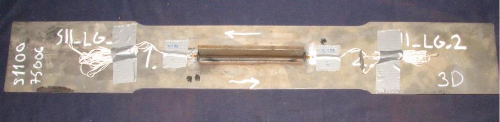 45 Figure 37. LG-specimen with two strain gages. 3.4 Results Results of the various measurements and experimental testing are presented in this section.
