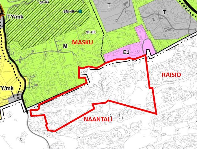 Osayleiskaavassa suunnittelualueelle on osoitettu merkinnät: teollisuus- ja varastoalue (T), jätteenkäsittelyalue (EJ) suojaviheralue