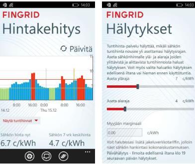 Ylijäämän osto 8 Kesällä 2018 Nord Pool Spot:n hinta heinäkuussa 5,40 snt/kwhmarginaali = 5,20 snt/kwh alv 0% Mobiililaitteeseen voi ladata Fingridin sovelluksen Nord Pool Spotin hinnoista.