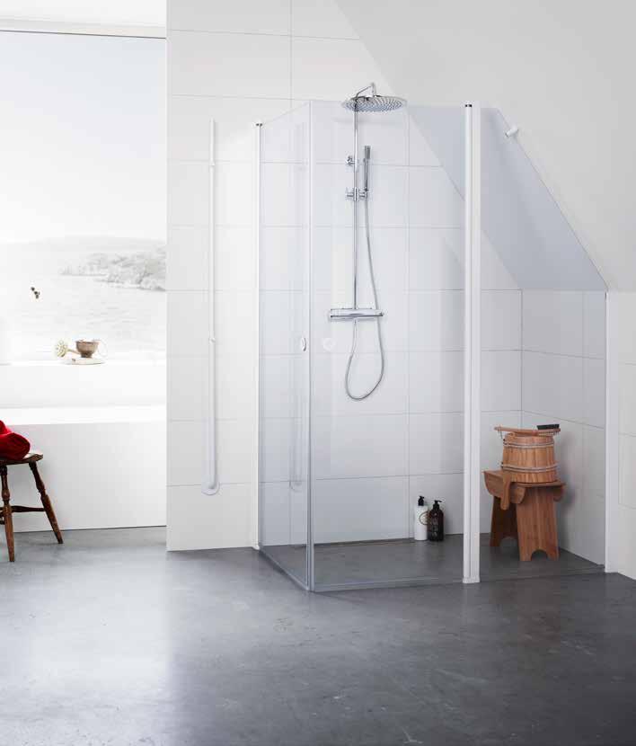 LINC SUIHKUKULMAT Suihkukulma on tilankäytön kannalta tehokas ratkaisu ja toimii erinomaisesti useimmissa kylpyhuoneissa.