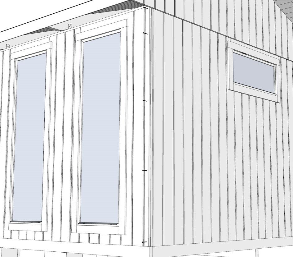 Kiinnitä 60 x 2,3 mm:n lankanauloilla. Katso piirustus A05.