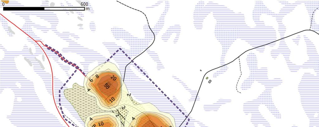 12 Kuva 5: VE0, laskentajakson aikana PM 10 vuorokauden keskipitoisuuden 50 µg/m 3 ylittävien päivien osuus prosentteina laskentapäivien määrästä.