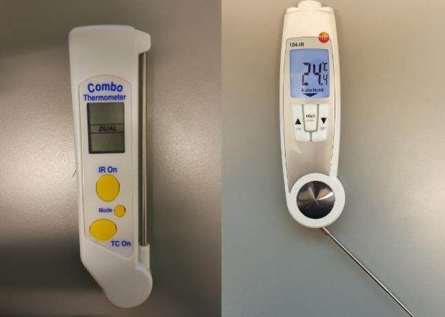 22 Kuva 1. Combo Thermometer 814-065 (vasemmalla) ja Testo 104-IR (oikealla).