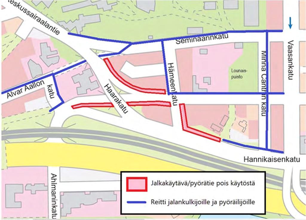 Liikennejärjestelyistä tiedottaminen Liikennejärjestelyistä tiedottaminen kuuluu luvan saajalle, tiedote laitetaan kaupungille tarkistettavaksi Haastavissa liikennejärjestelyissä, jossa joudutaan