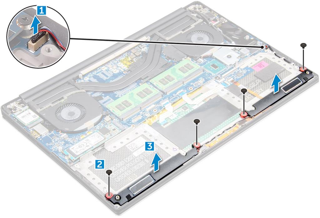 Yksi M.2-SSD-asema 1 Kiinnitä lämmönjohtotyyny SSD-asemaan. HUOMAUTUS: Lämpötyynyä käytetään vain PCIe SSD -kortin kanssa. 2 Työnnä SSD-asema vinosti SSD-asemapaikkaan.