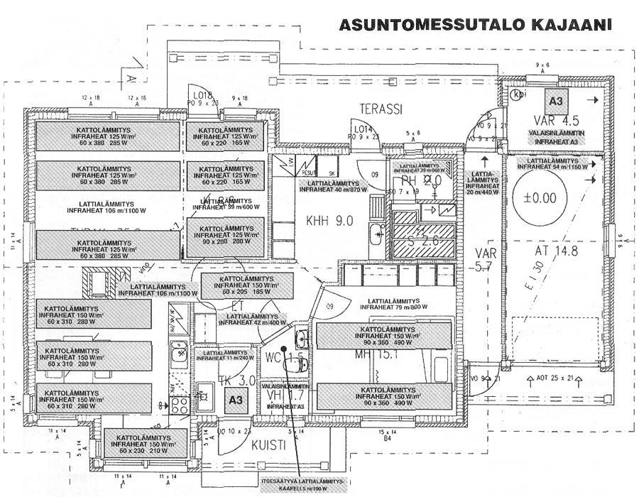 Elementit piirretään pohjapiirustukseen mittakaavassa.