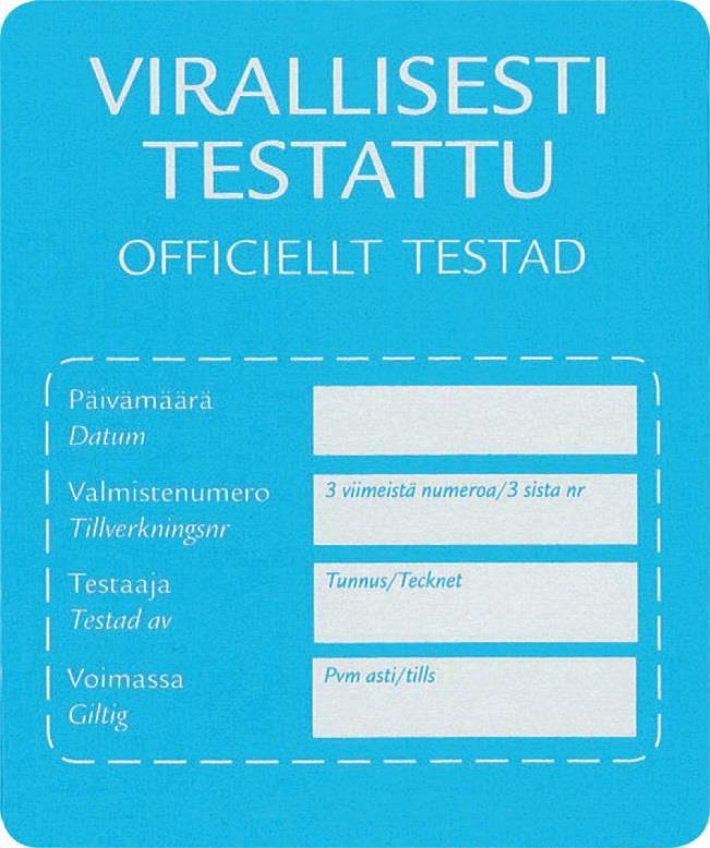 Esimerkki hyväksytystä testauksesta ilmoittavasta