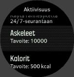 Askeltavoitetta asettaessasi määrität kokonaisaskelmäärän koko päivälle. Päivässä kuluttamasi kokonaiskalorimäärä perustuu kahteen tekijään: perusaineenvaihduntaasi (BMR) ja fyysiseen aktiivisuuteesi.