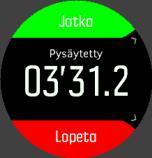 7. Keskeytä tallennus painamalla oikeata yläpainiketta. Lopeta ja tallenna painamalla oikeata alapainiketta tai jatka painamalla oikeata yläpainiketta.