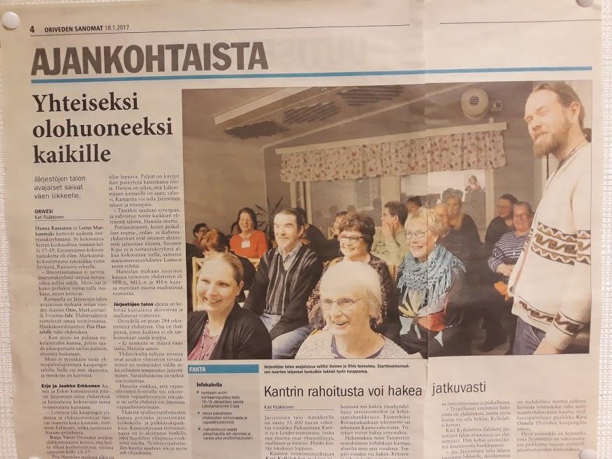 Lehtijuttu Järjestöjen talon