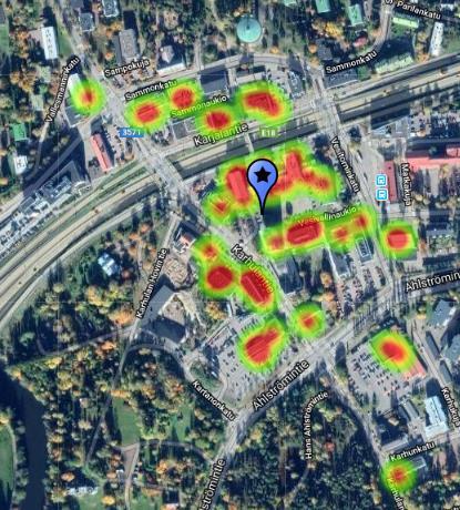 Voimakartta: Karhula H1/2019 Voimakartta kuvaa Karhulan lauantaisin