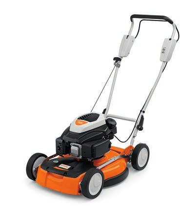 RM 248 Kompakti, ketterä ruohonleikkuri 46 cm:n leikkuuleveydellä, 55 litran ruohonkeruusäiliöllä ja keskitetyllä leikkuukorkeudensäädöllä (25-75 mm).