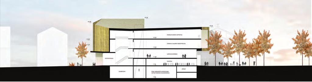 m² 2. KERROS Lastenkulttuurikeskus 250 m² Näyttelytilat 100 m² Kokoelmien käsittely ja konservointi 100 m² Tietopalvelukeskus 155 m² Aputilat 10 m² 3.