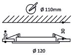 Led PLAFONDI 120, 6W 3000K tai