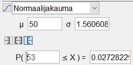 037. a) Olkoon X satunnaismuuttuja, joka kuvaa mittaustuloksia. Tällöin X ~ N(50, σ) tuntemattomalla keskihajonnalla σ.