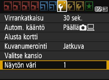 Käytettävissä olevat asetukset on kuvattu alla. Valitse vaihtoehto ja paina sitten <0>-painiketta. [Laukaisin] : Kun painat laukaisimen puoliväliin, näyttö sammuu.