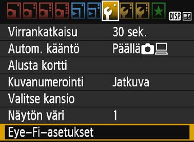 H Eye-Fi-korttien käyttäminen Kun erikseen myytävä Eye-Fi-kortti on asetettu, voit siirtää ottamiasi kuvia automaattisesti tietokoneeseen tai ladata niitä verkkopalveluun langattoman LANin kautta.