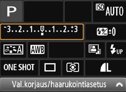 Q Kuvaustoimintojen pikavalinta Voit valita ja asettaa kuvaustoimintoja suoraan LCD-näytössä. Tätä kutsutaan pikavalinnaksi. 1 Paina <Q>-painiketta. Pikavalintanäyttö avautuu (7).