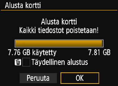 Varmista, ettei korttiin ole tallennettu mitään, minkä haluat säilyttää.