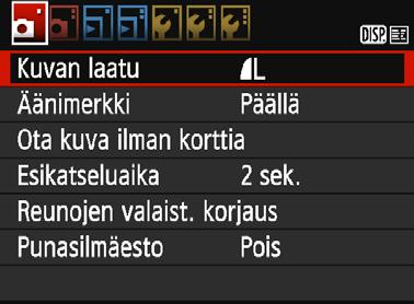 LCD-näytön näkymän vaihtaminen LCD-näyttö voi näyttää kuvausasetusten näytön, valikkonäytön, otetut kuvat jne.