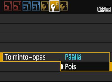 Toiminto-opas poistuu näytöstä, kun jatkat valitsemasi toiminnon käyttämistä.