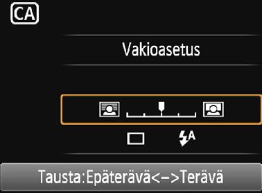 C Luova automaattikuvaus <C>-tilassa voit helposti muuttaa terävyysaluetta, kuvaustapaa/ itselaukaisua ja salamatoimintoa. Voit valita tunnelman, jonka haluat välittää kuvillasi, ja ottaa kuvia.