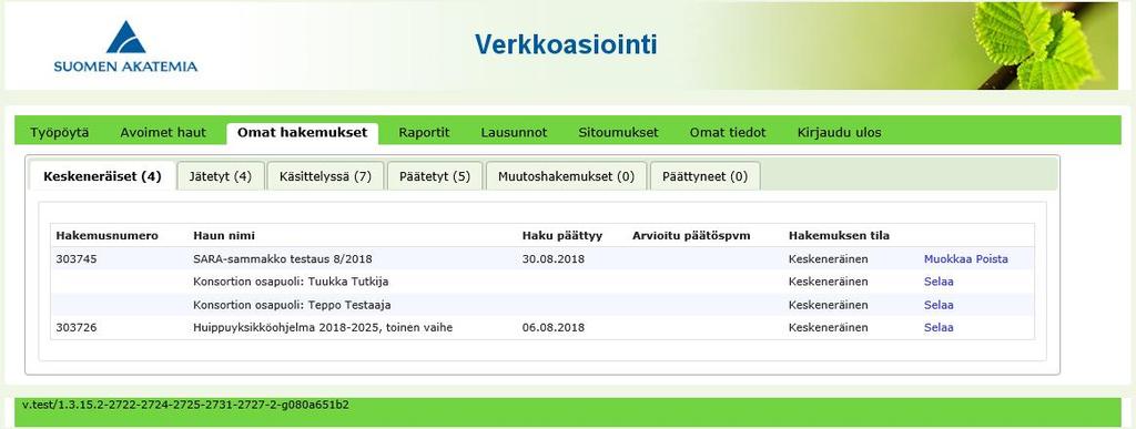 Täytä hakemuslomakkeelle kaikki konsortion yhteiset, pakollisiksi merkityt tiedot, kuten abstrakti, julkinen kuvaus, tutkimusalat, avainsanat, tutkimussuunnitelma ja konsortiohankkeen kannalta