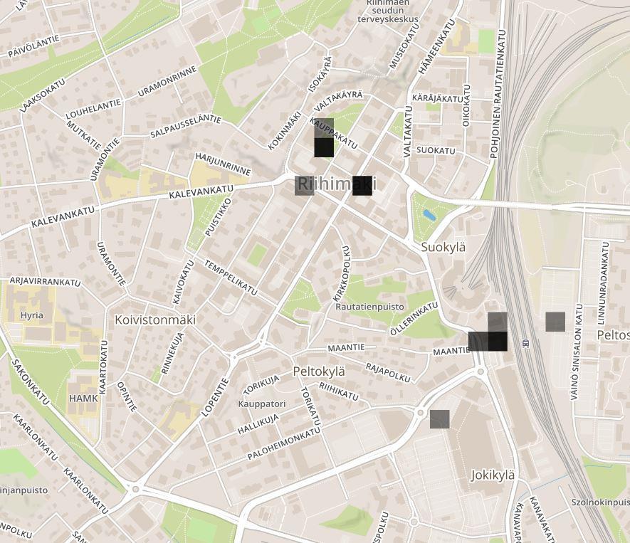 asiointi LIIPY/työ Ei runkolukittavia / ei lukitussa tilassa 13 Liian vähän