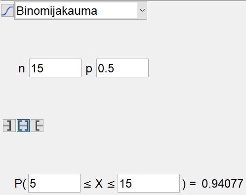 5. Monivalintatestissä on 25 väitettä ja kussakin kaksi vastausvaihtoehtoa. Opiskelija tietää oikean vastauksen 10 väitteeseen, mutta joutuu arvaamaan loput.